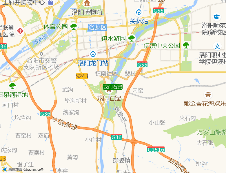 龙门石窟景点高清地图